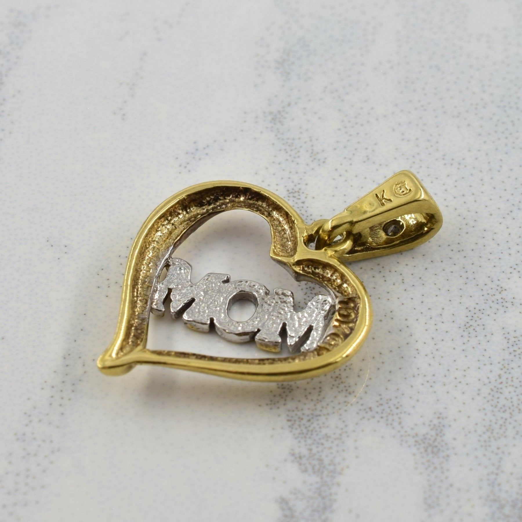 'Mom' Diamond Heart Pendant | 0.01ct | - 100 Ways