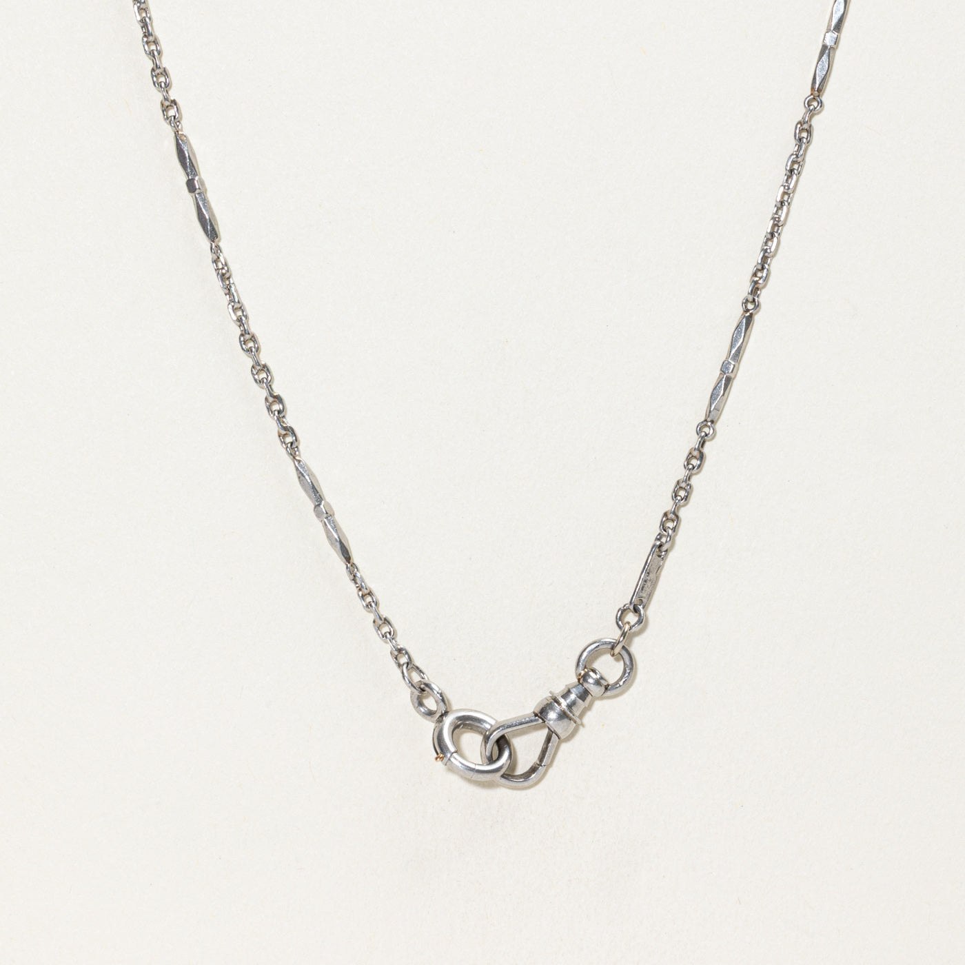 Platinum Dog Clip Watch Chain | 20"