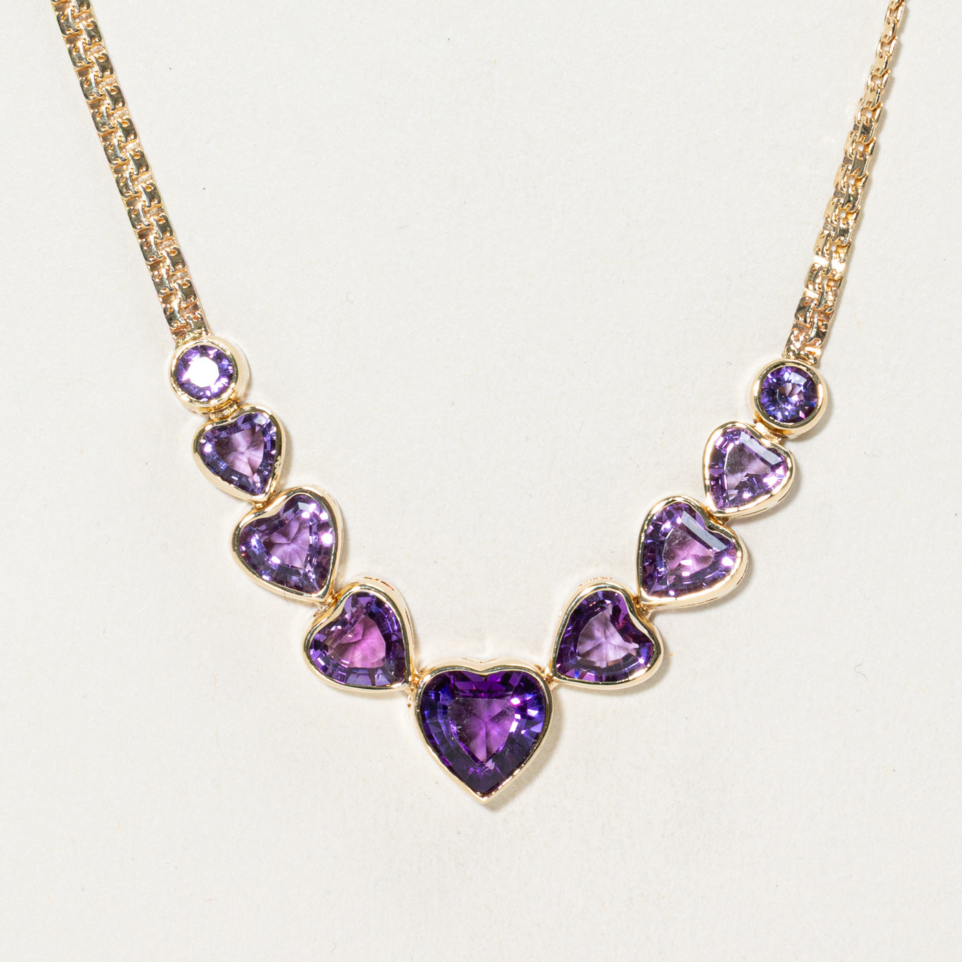 Heart Cut Amethyst Necklace | 5.0ctw | 15"