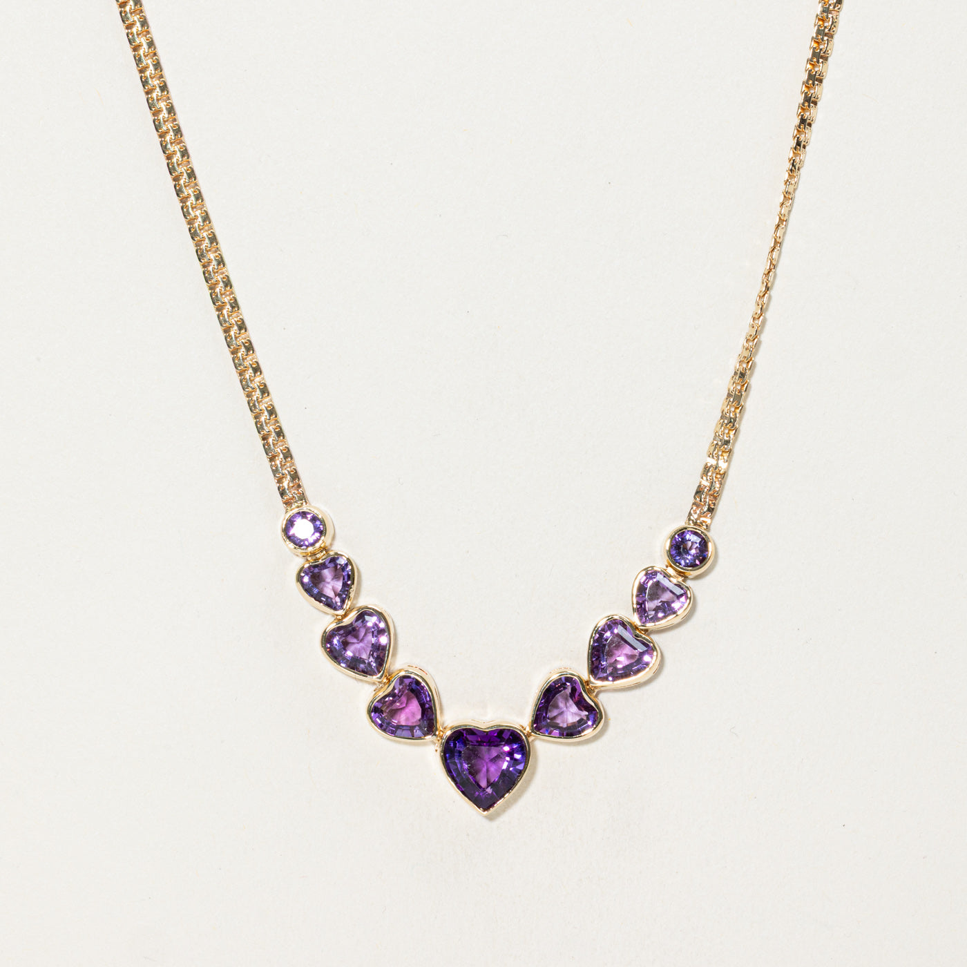 Heart Cut Amethyst Necklace | 5.0ctw | 15"
