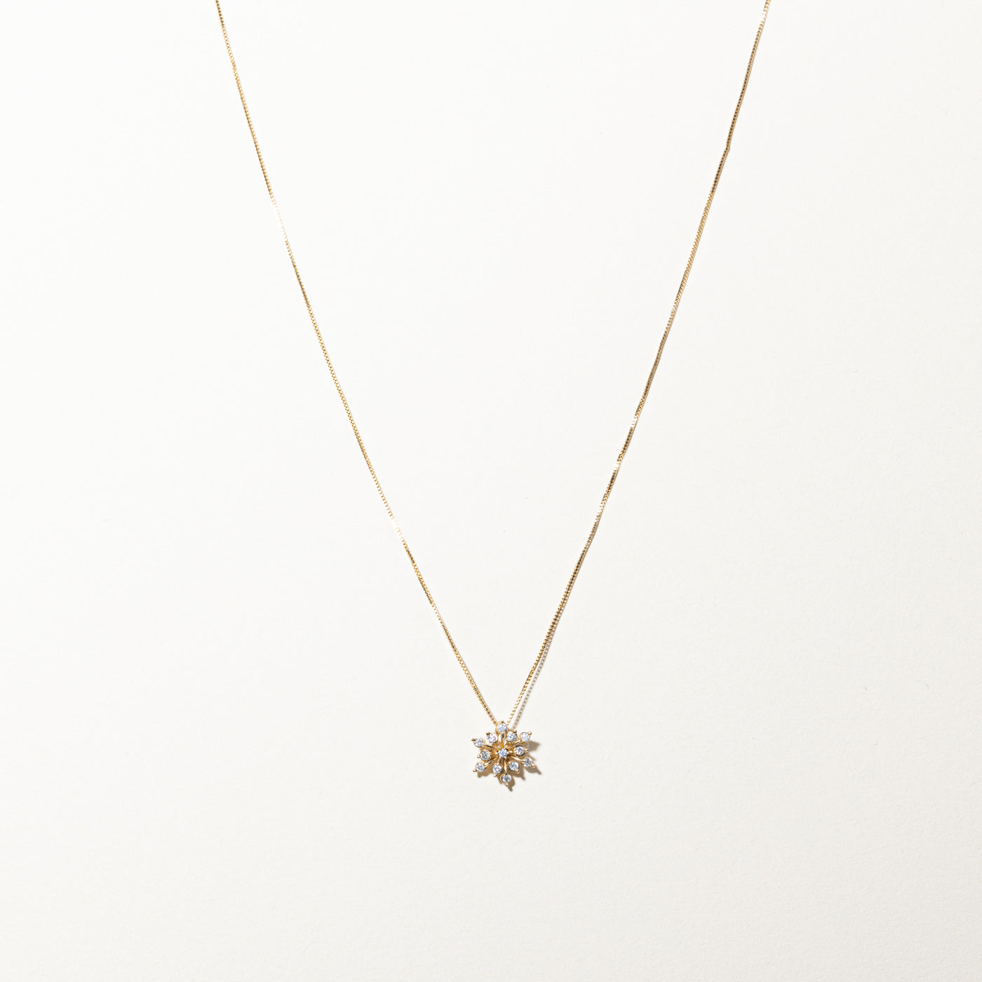 Collier pendentif flocon de neige en diamant | 0,13 ct | 50,8 cm |