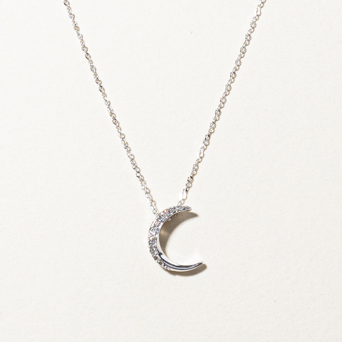 Diamond Half Moon Pendant Necklace | 0.06ctw | 18"|