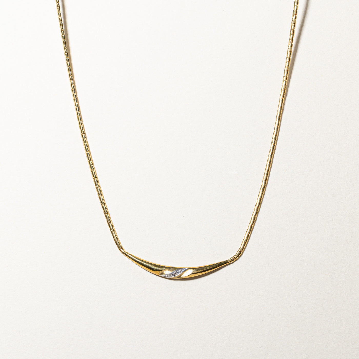 Diamond Textured Necklace | 0.03ctw | 17"|