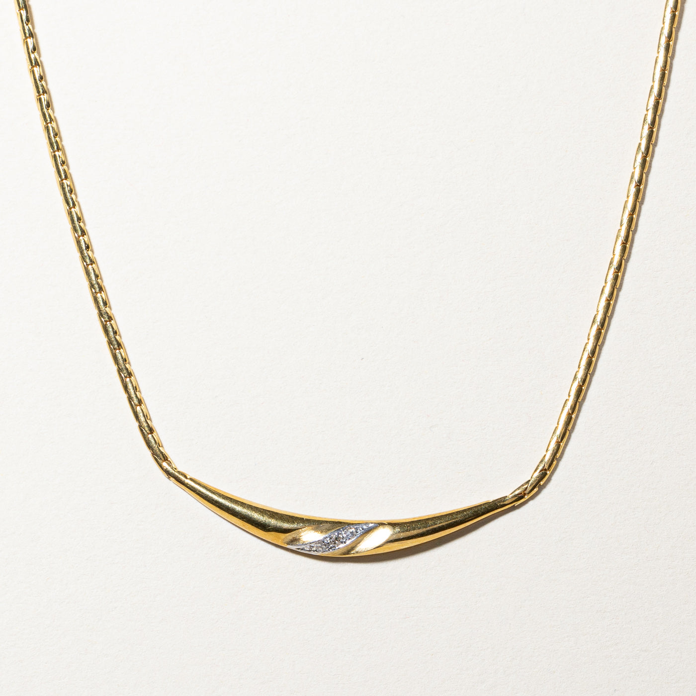 Diamond Textured Necklace | 0.03ctw | 17"|