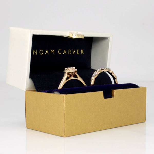 'Noam Carver' Diamond Wedding Ring Set | 0.35ctw, 0.12ctw | SZ 7.5 |