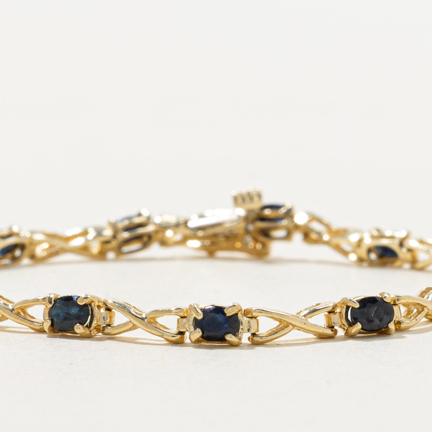 Sapphire Cross Over Gemstone Bracelet | 2.6ctw | 7" |