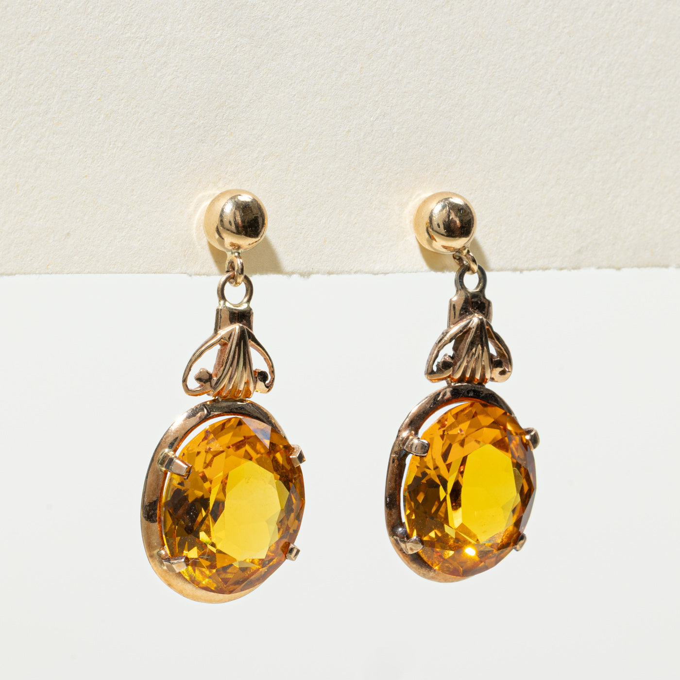 Oval Cut Citrine Drop Earrings | 10.0ctw |