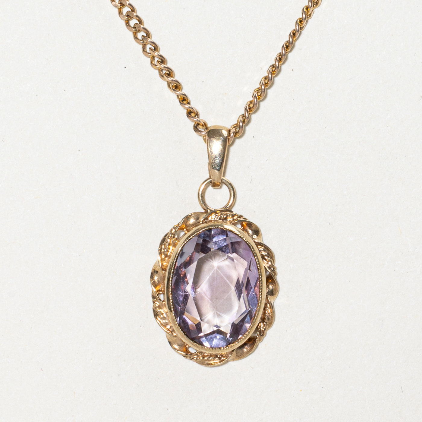 1970s Birmingham Amethyst Cuban Link Pendant Necklace | 6.65ct | 18" |