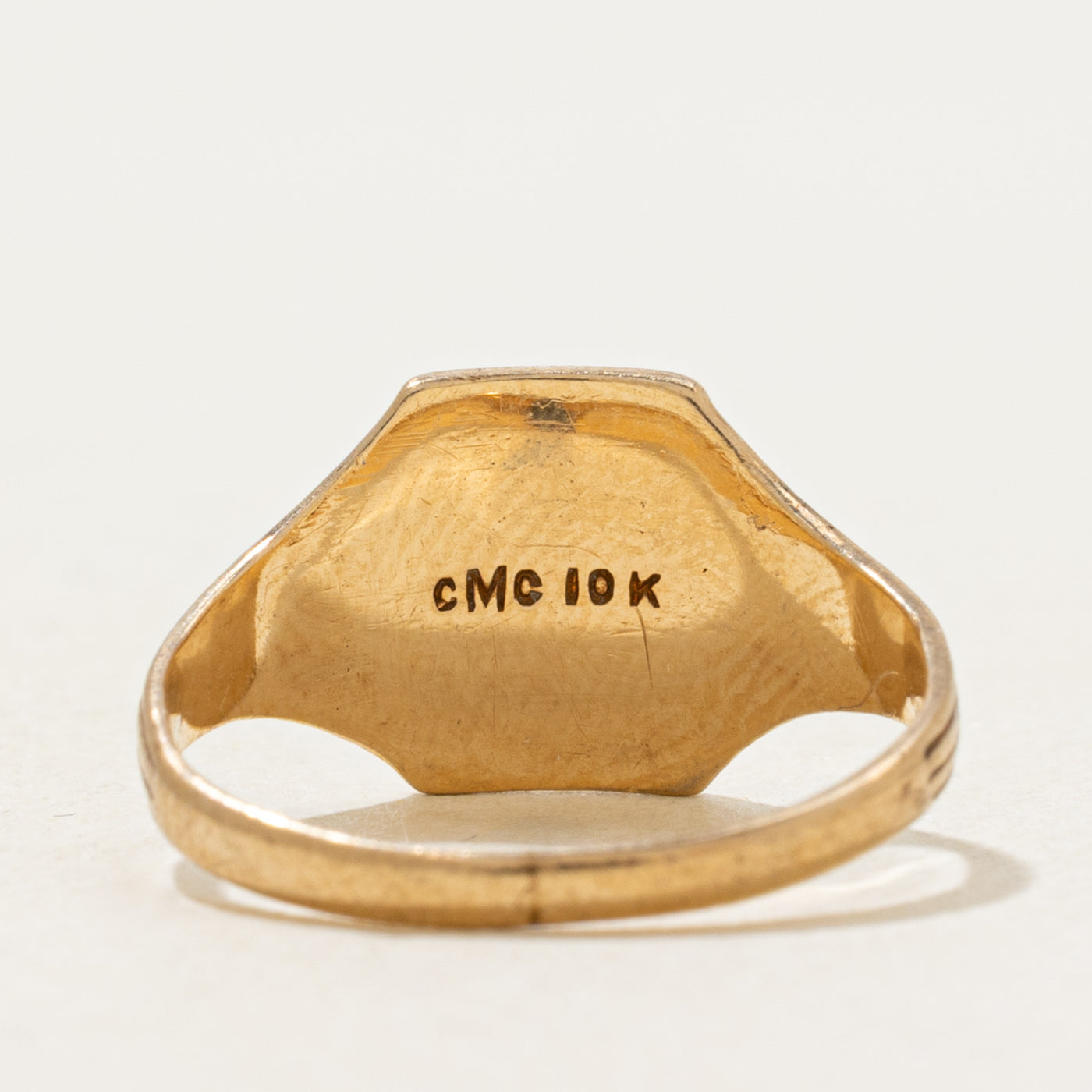 Bague chevalière initiale « B » en or jaune 10 carats | Taille 4.0 |