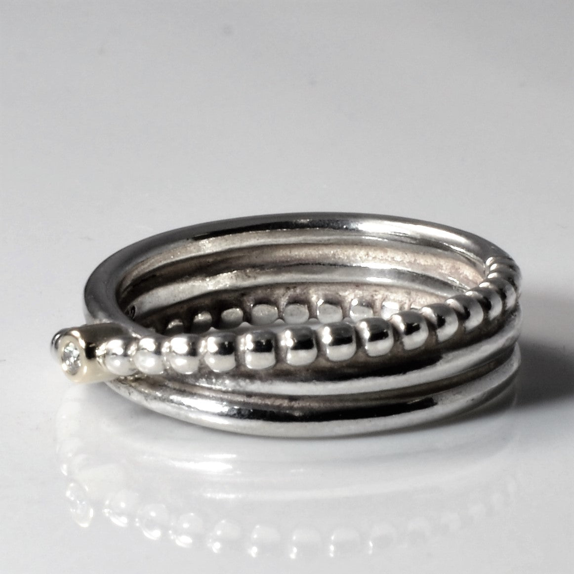 'Pandora' Diamond Crossover Ring | 0.03ct | SZ 6 | - 100 Ways