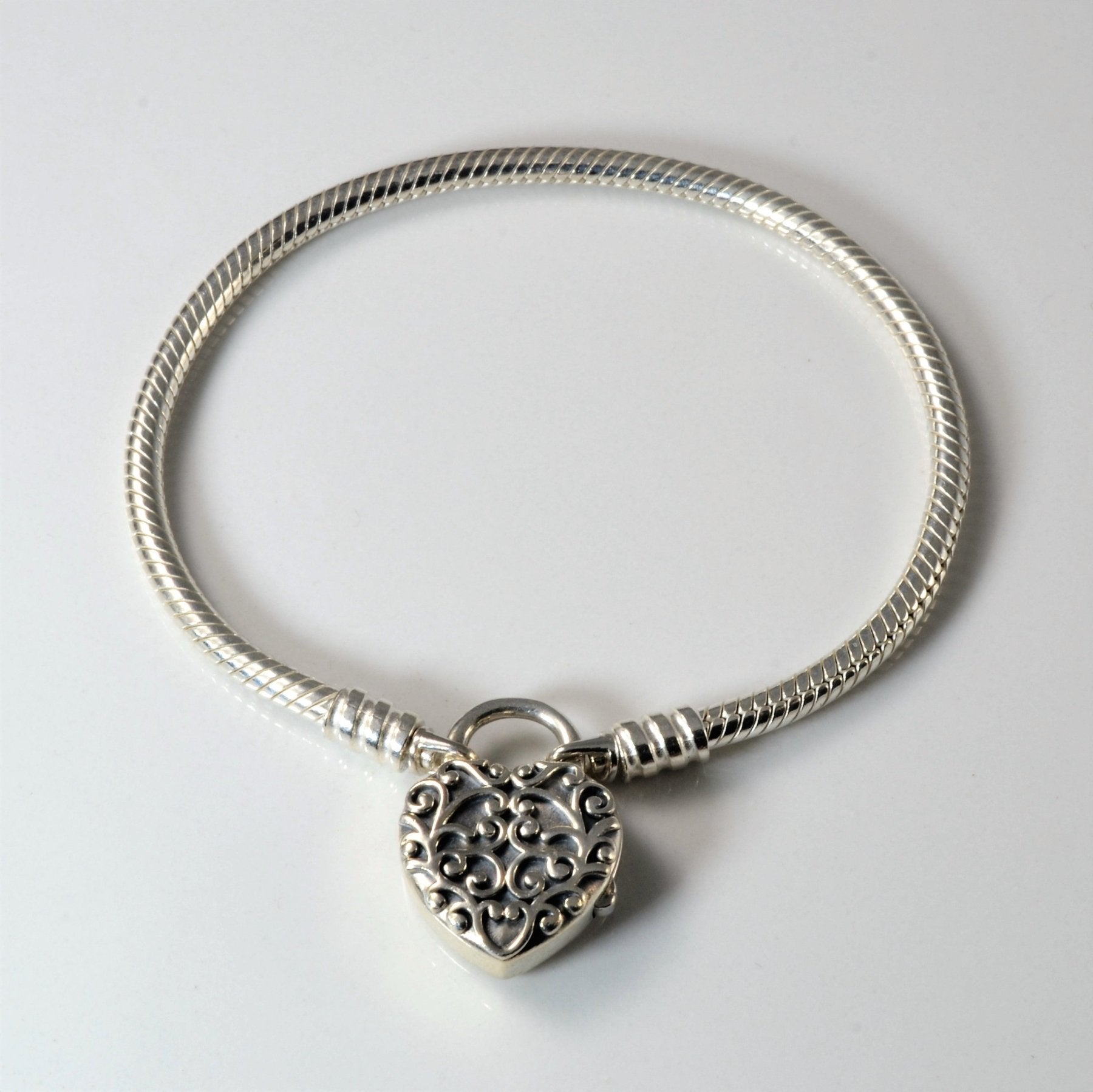 Pandora' Regal Heart Padlock Clasp Bracelet