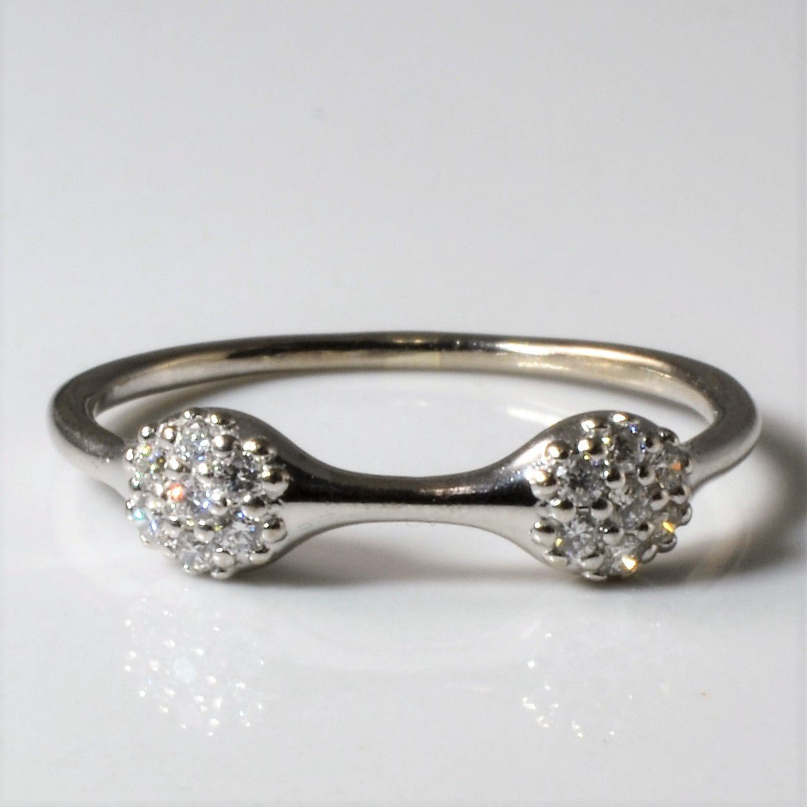 'Pandora' White Gold Love Pod Ring | 0.14ctw | SZ 7.5 | - 100 Ways