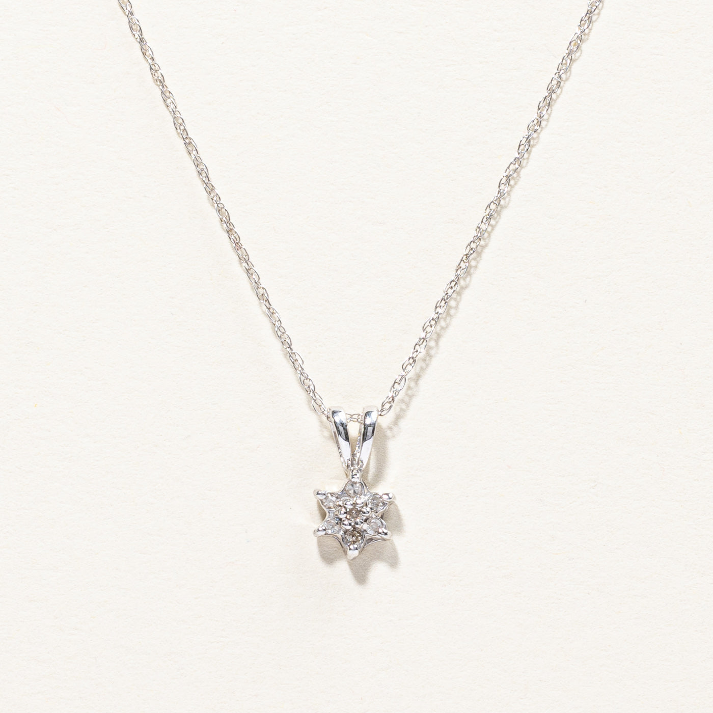 Cluster Diamond Pendant Necklace | 0.07ctw | 18"|
