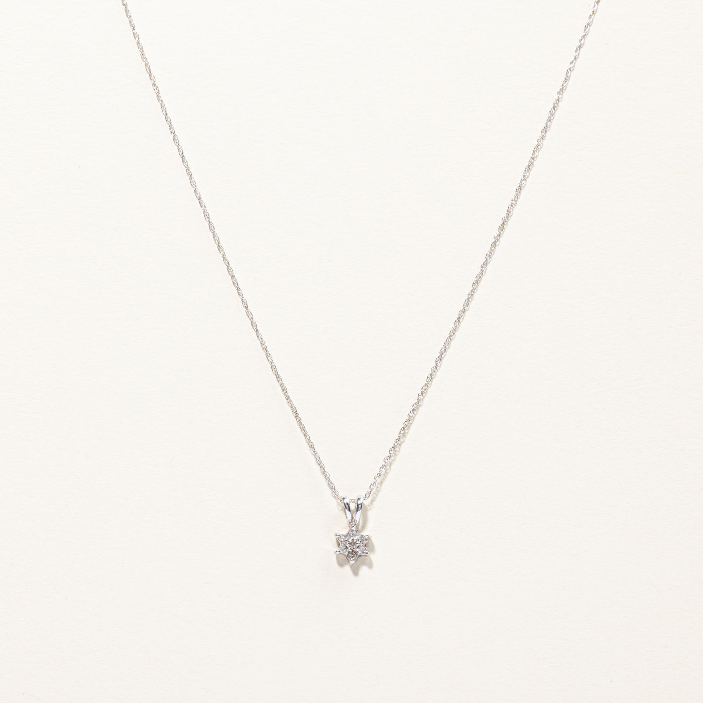 Cluster Diamond Pendant Necklace | 0.07ctw | 18"|