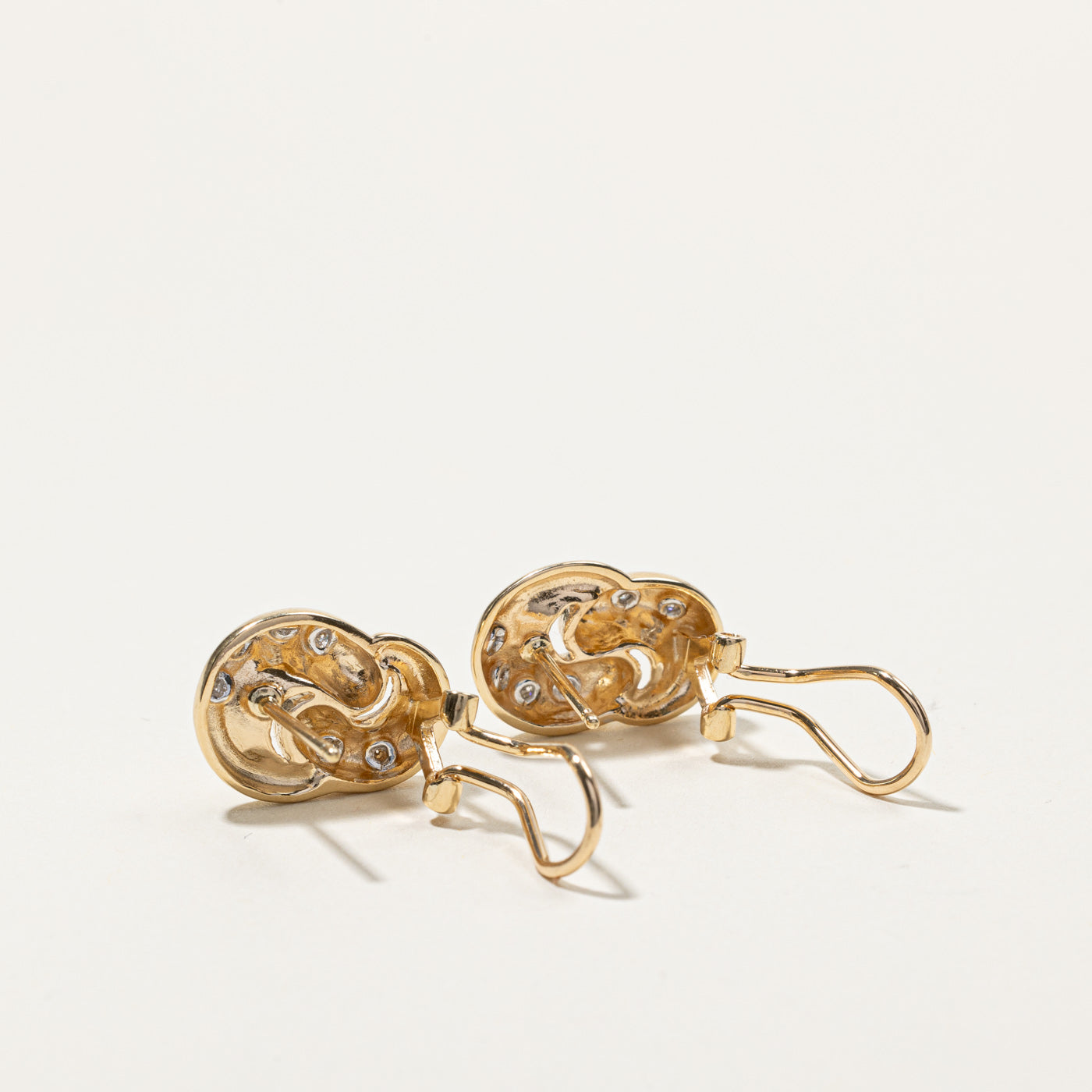 Flush Set Diamond Knot Earrings | 0.12ctw |