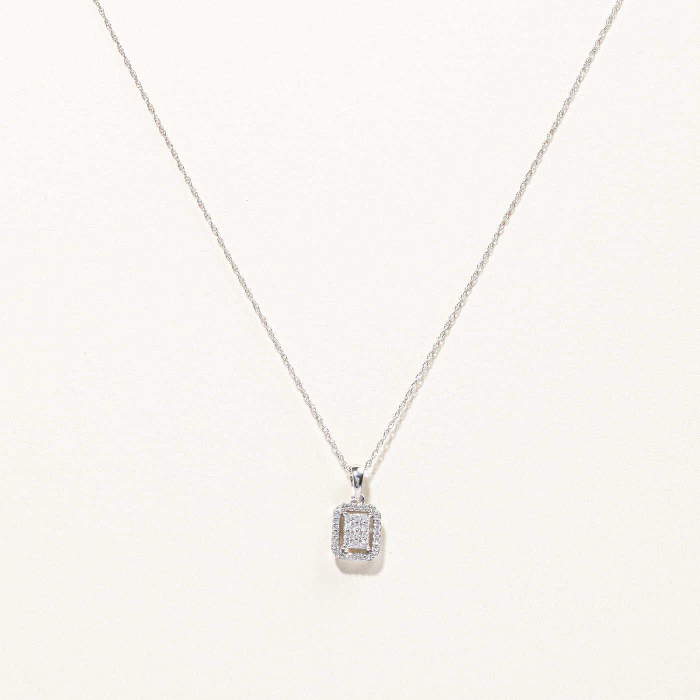 Cluster Diamond Pendant Necklace | 0.21ctw | 18"|