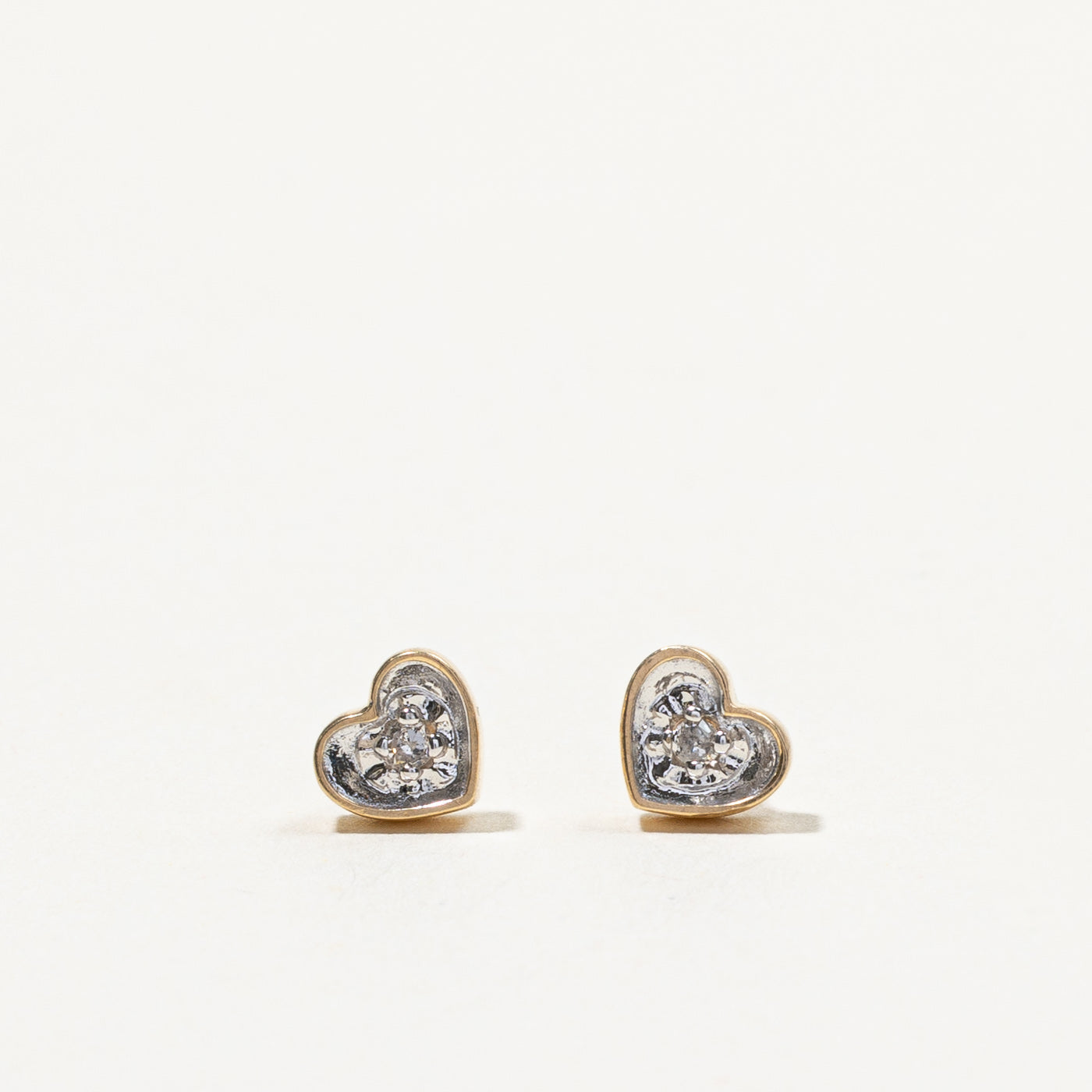 Diamond Heart Stud Earrings | 0.02ctw |