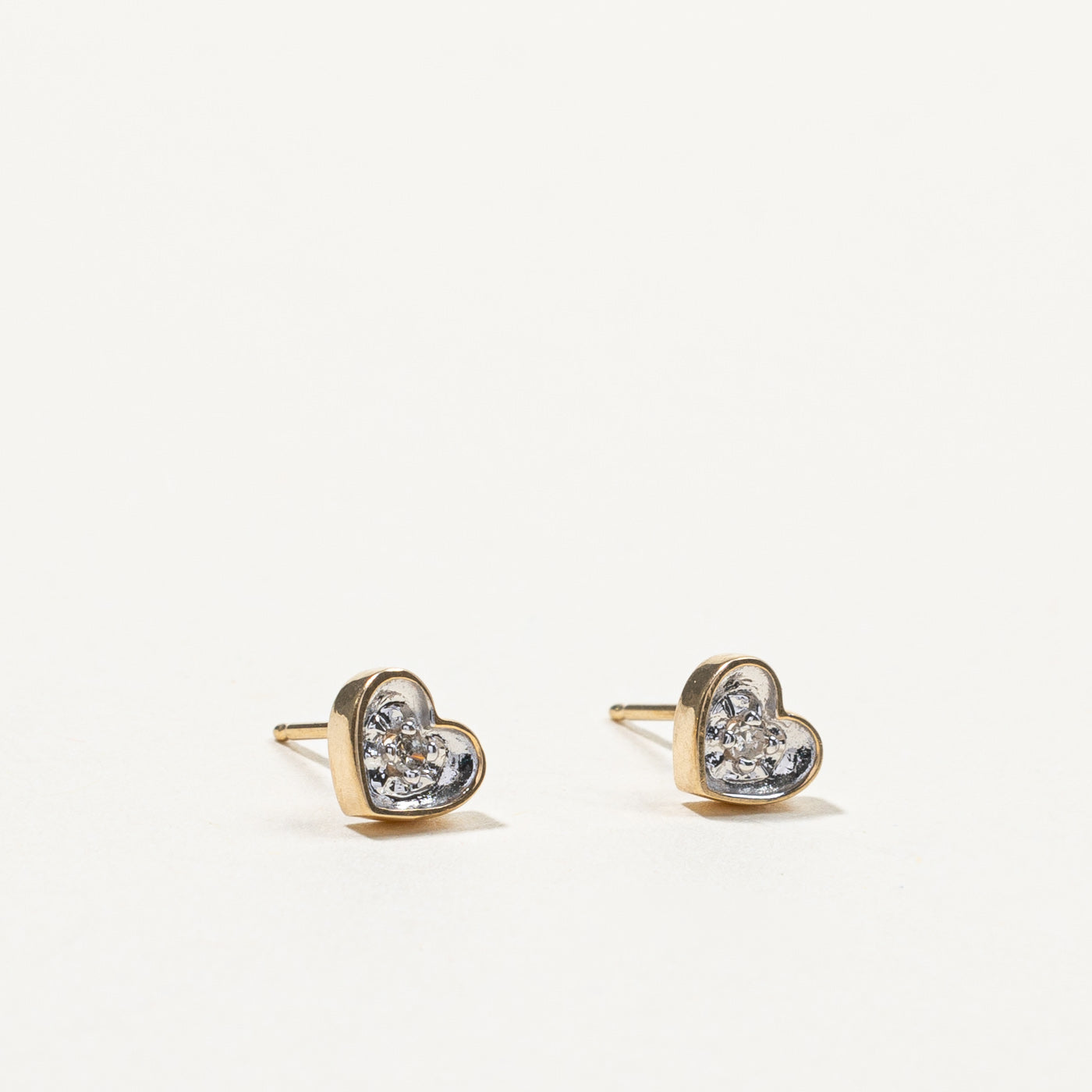 Diamond Heart Stud Earrings | 0.02ctw |