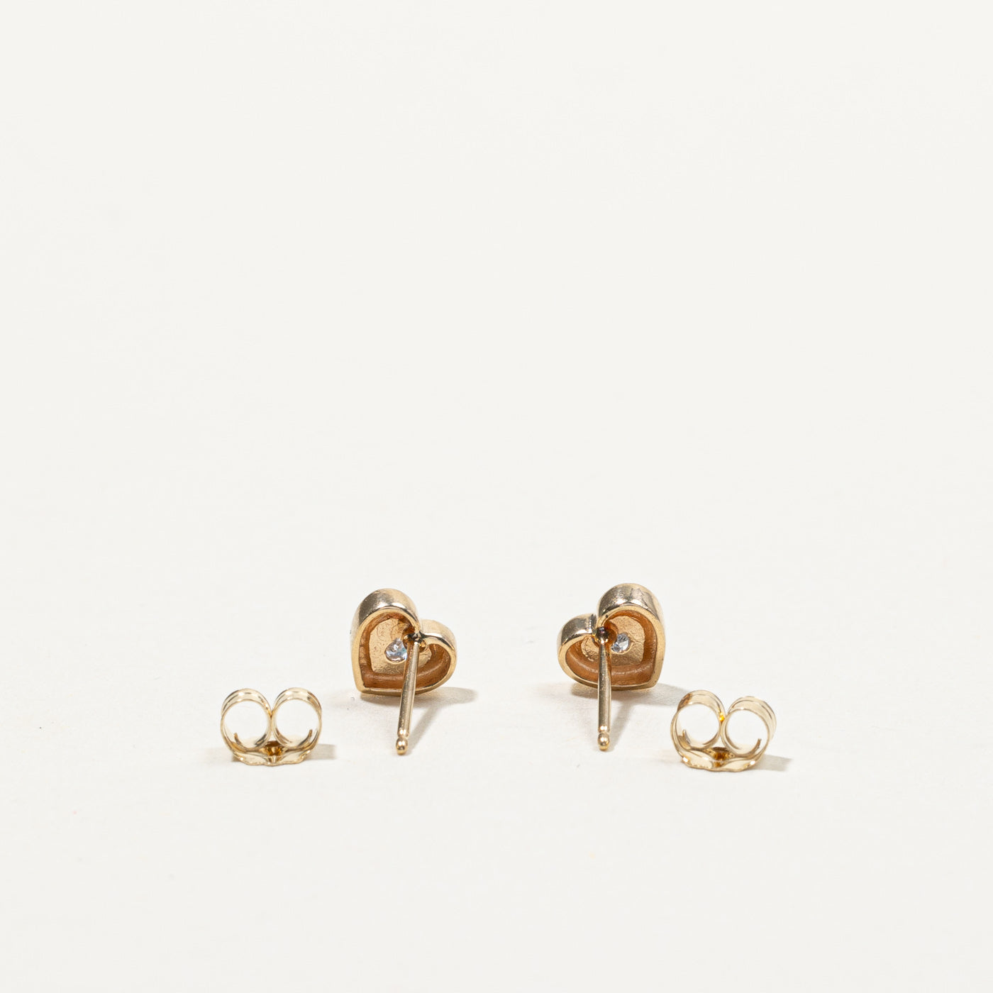 Diamond Heart Stud Earrings | 0.02ctw |