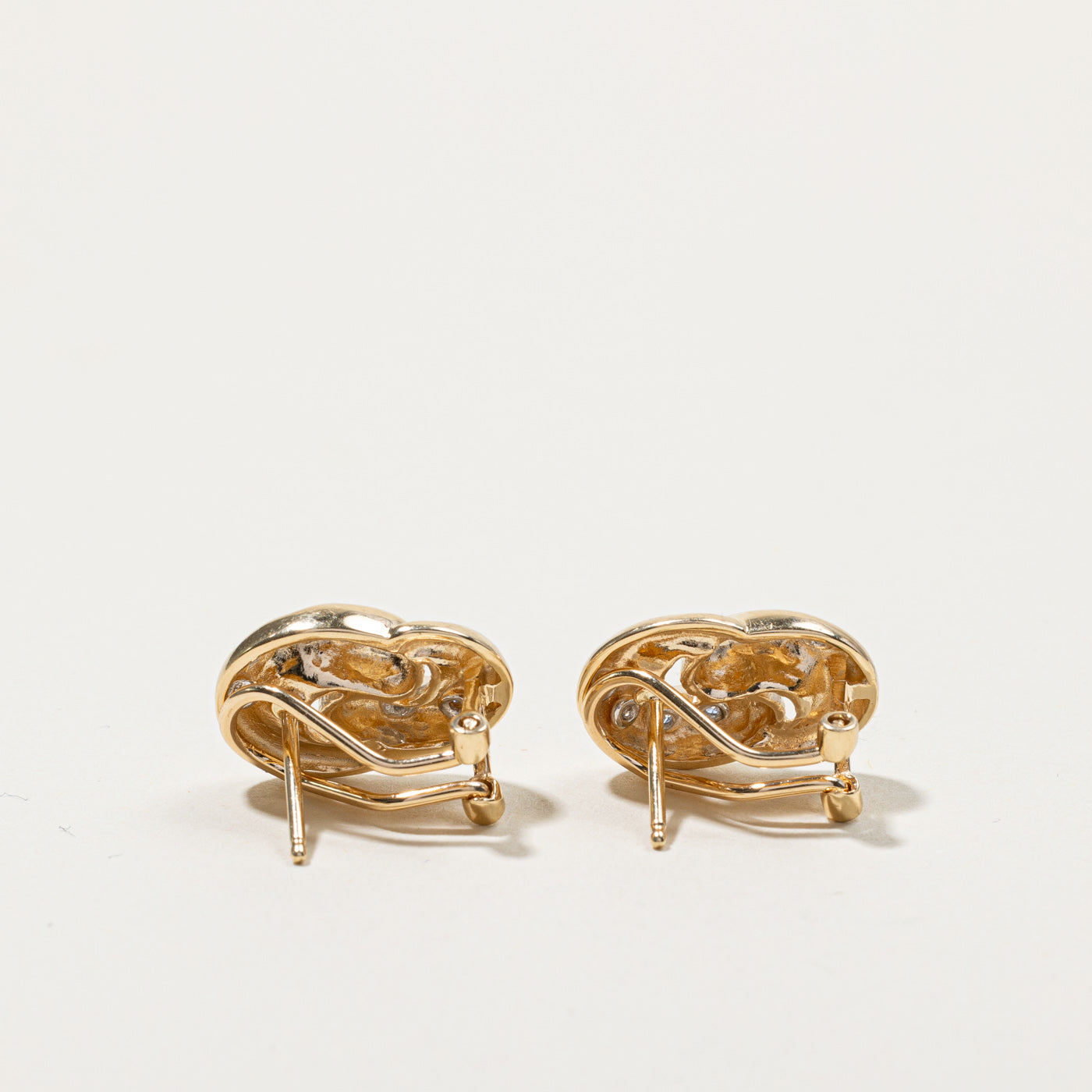 Flush Set Diamond Knot Earrings | 0.12ctw |