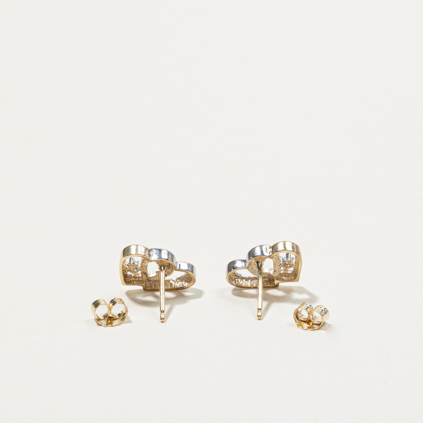 Double Heart Diamond Studs | 0.02ctw |