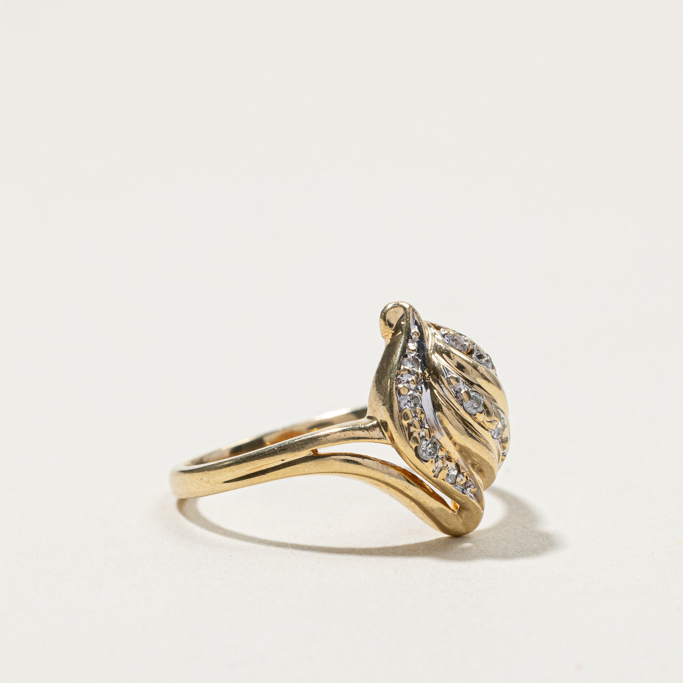 Diamond Bypass Textured Ring | 0.05ctw | SZ 6.25 |