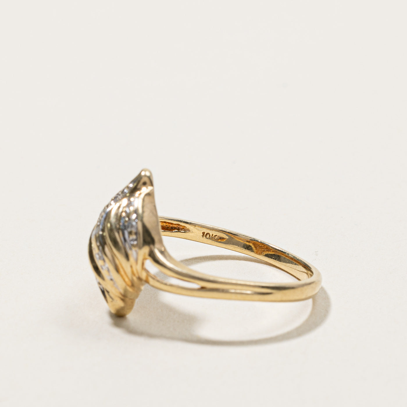 Diamond Bypass Textured Ring | 0.05ctw | SZ 6.25 |