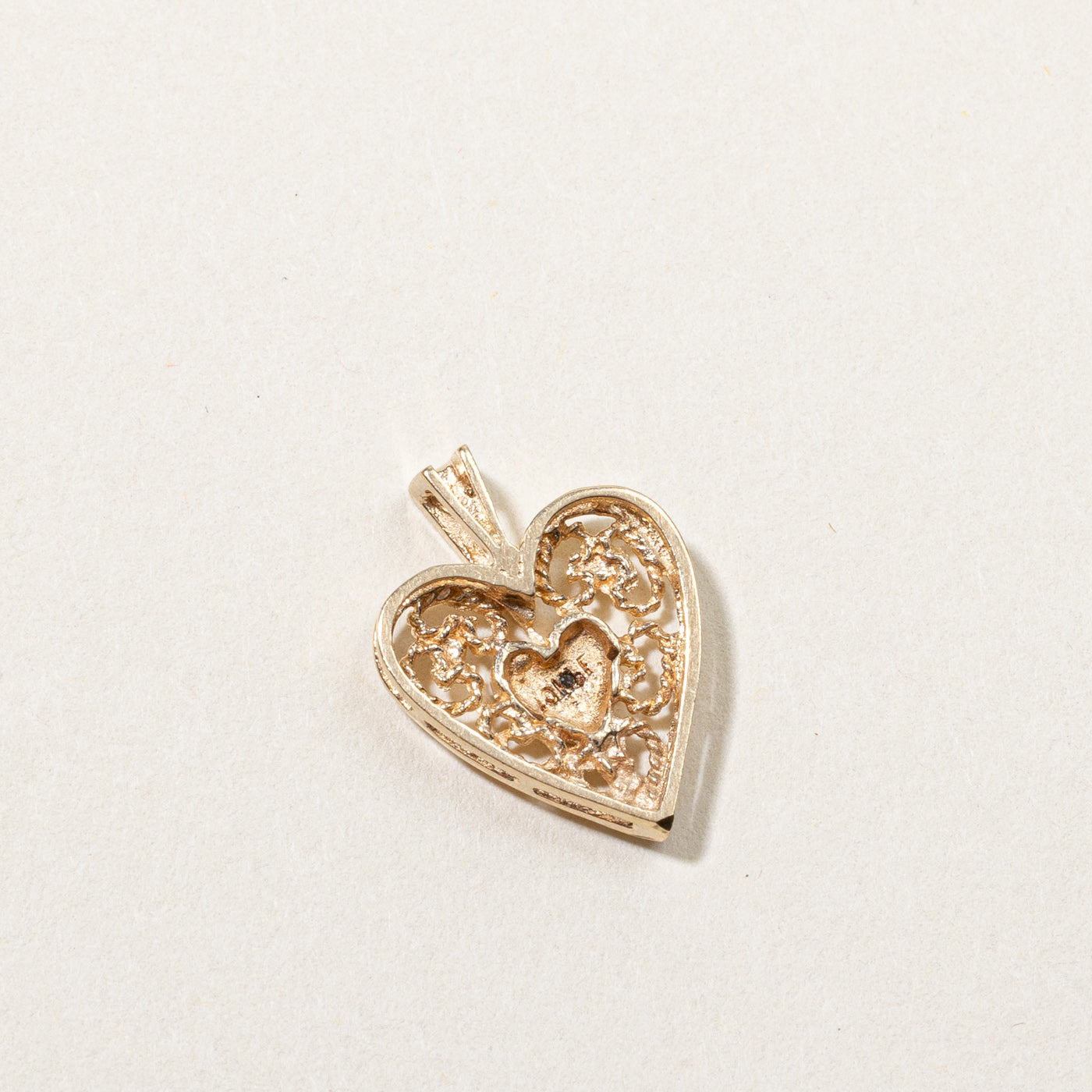 Filigree Heart Diamond Pendant | 0.01ct |