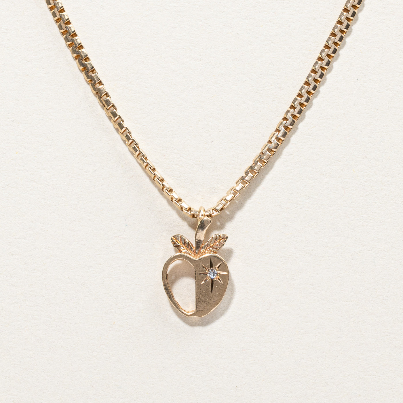 Diamond Apple Pendant Necklace | 0.01ct | 19"|