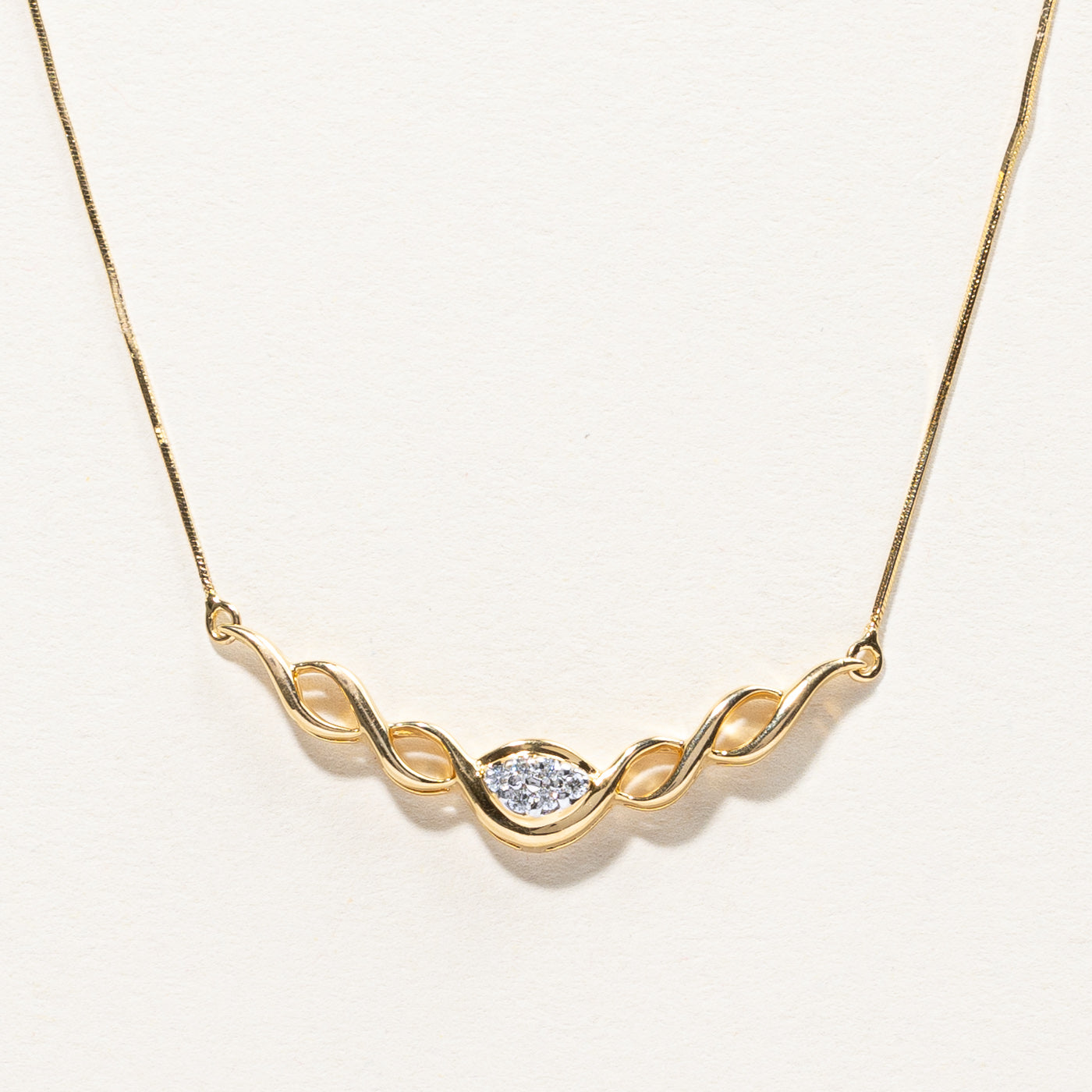 Braided Diamond Necklace | 0.06ctw | 18"|