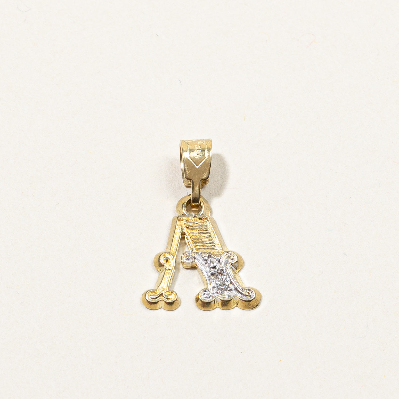 Diamond A Letter Gold Pendant | 0.01ct |