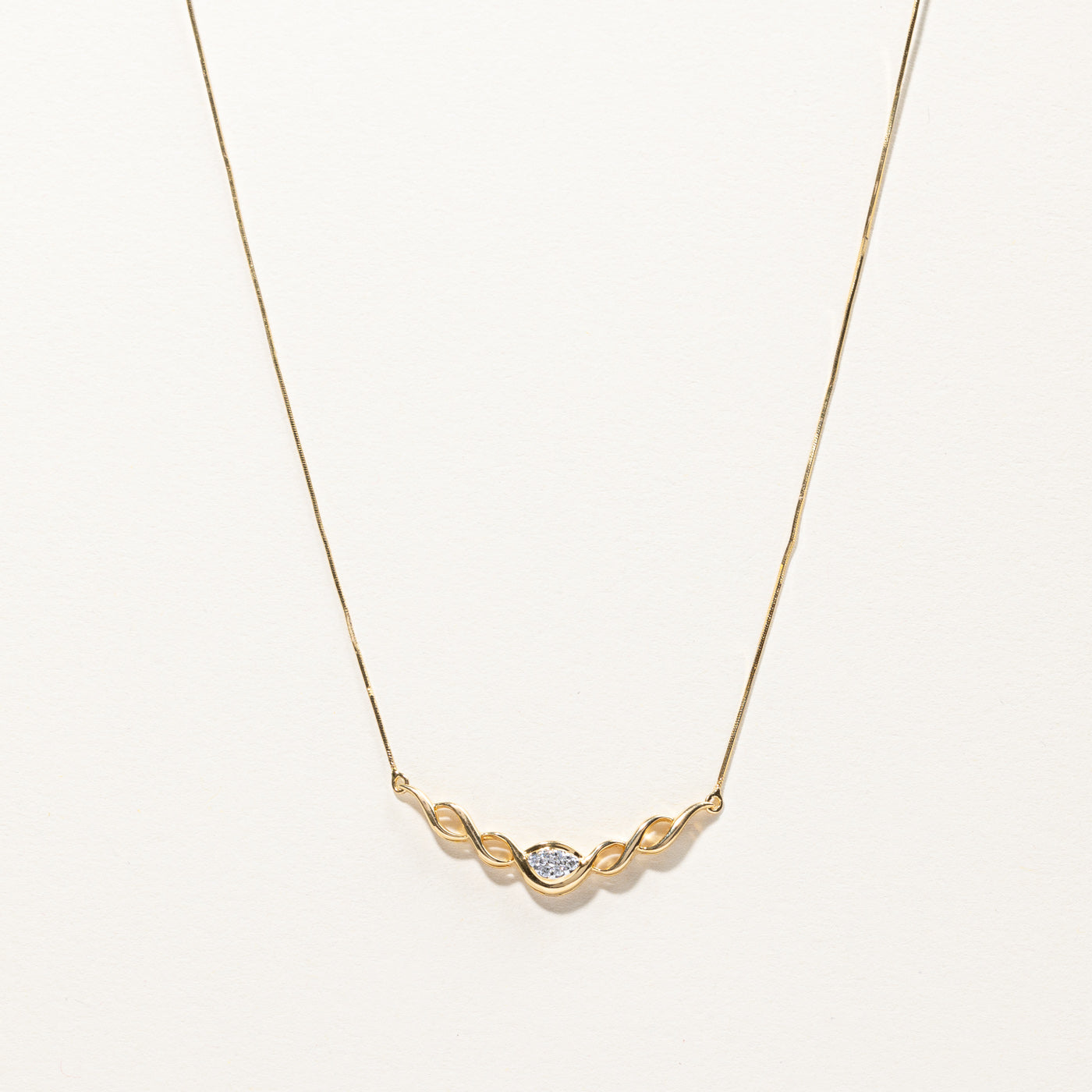 Braided Diamond Necklace | 0.06ctw | 18"|