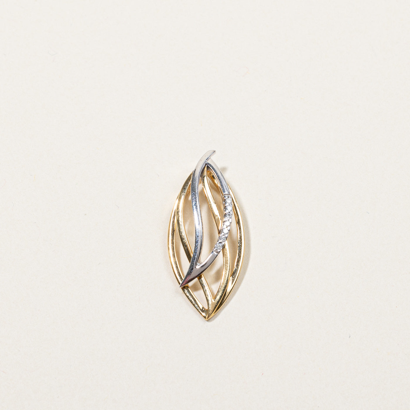 Two Tone Gold Diamond Pendant | 0.05ctw |