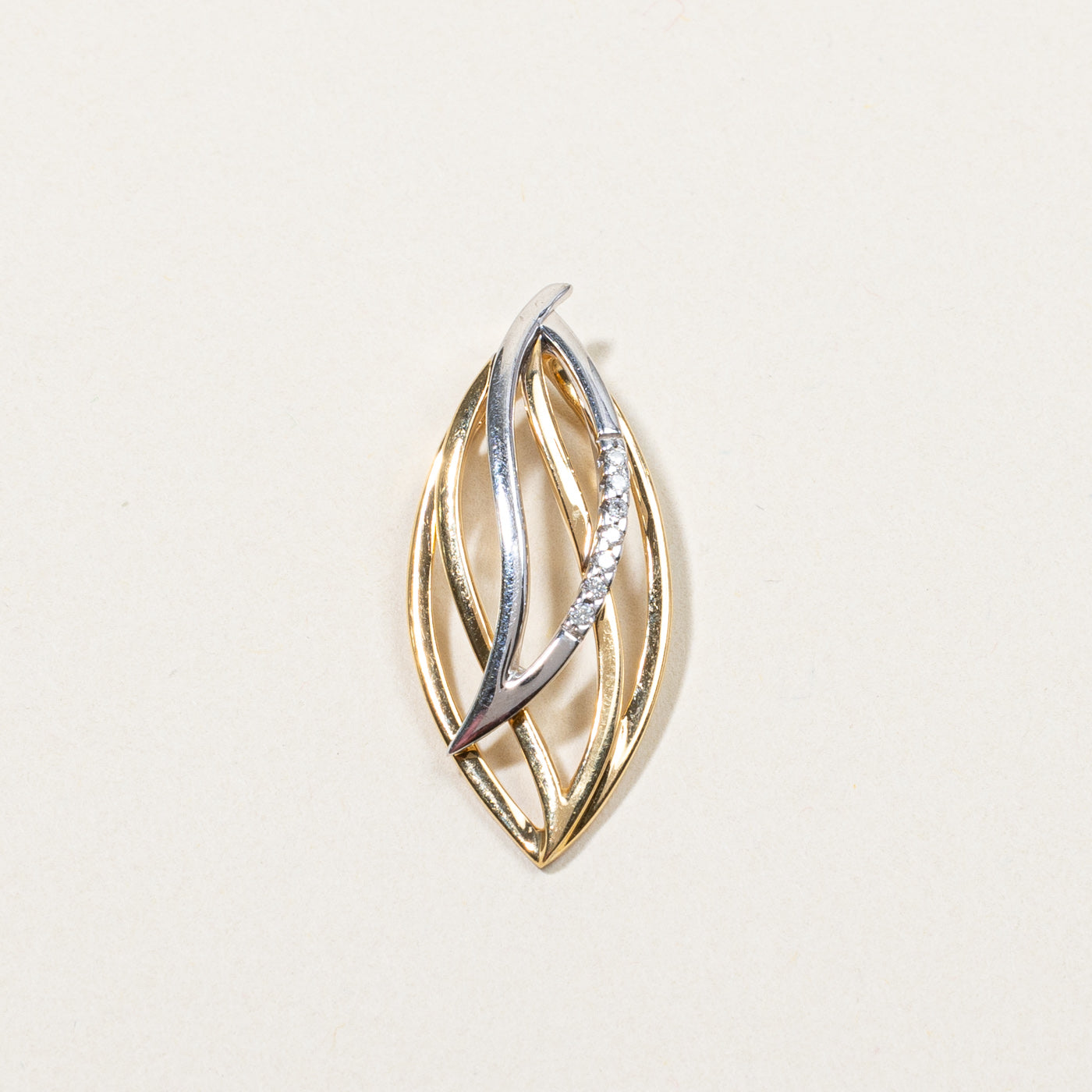 Two Tone Gold Diamond Pendant | 0.05ctw |
