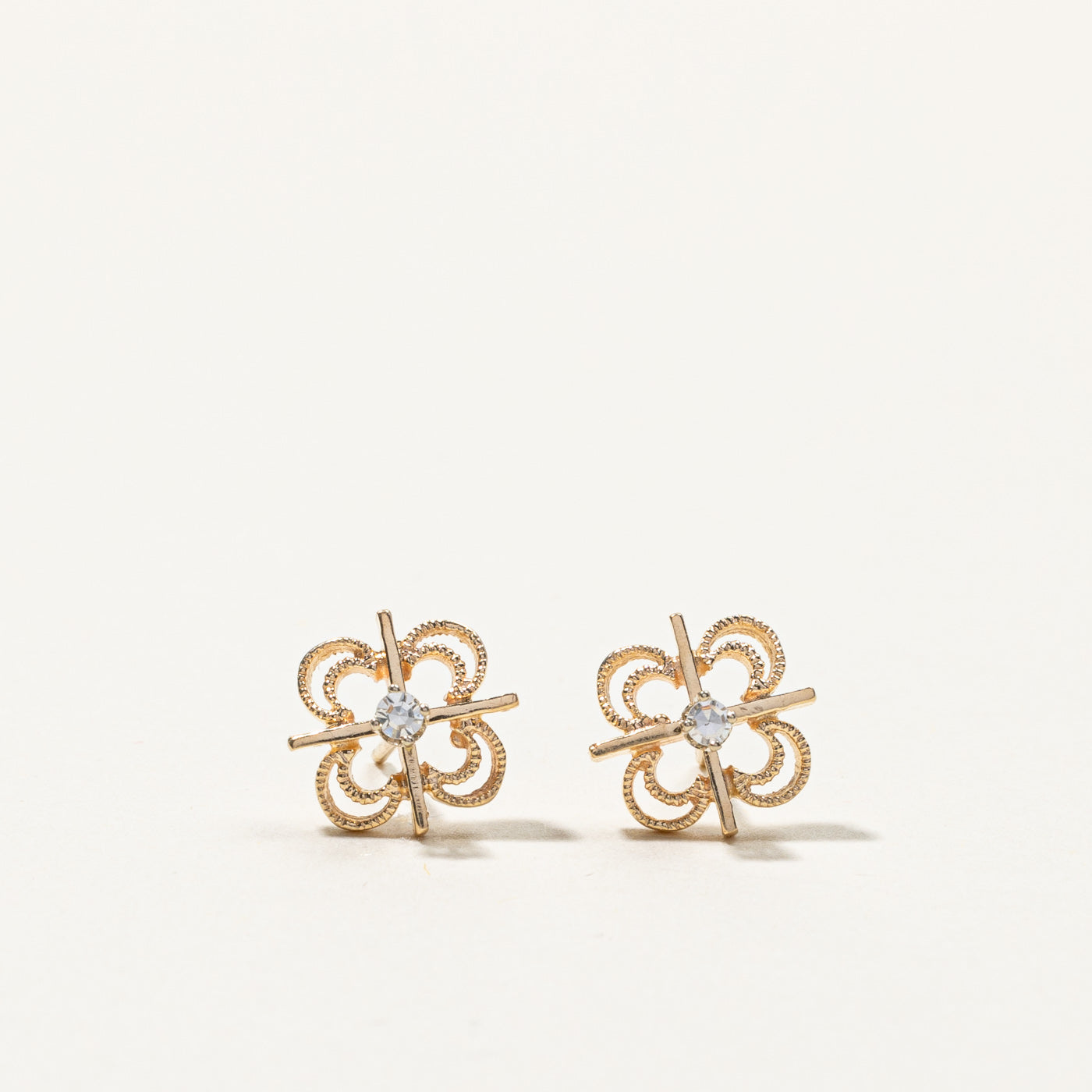 Diamond Filigree Gold Earrings | 0.04ctw |