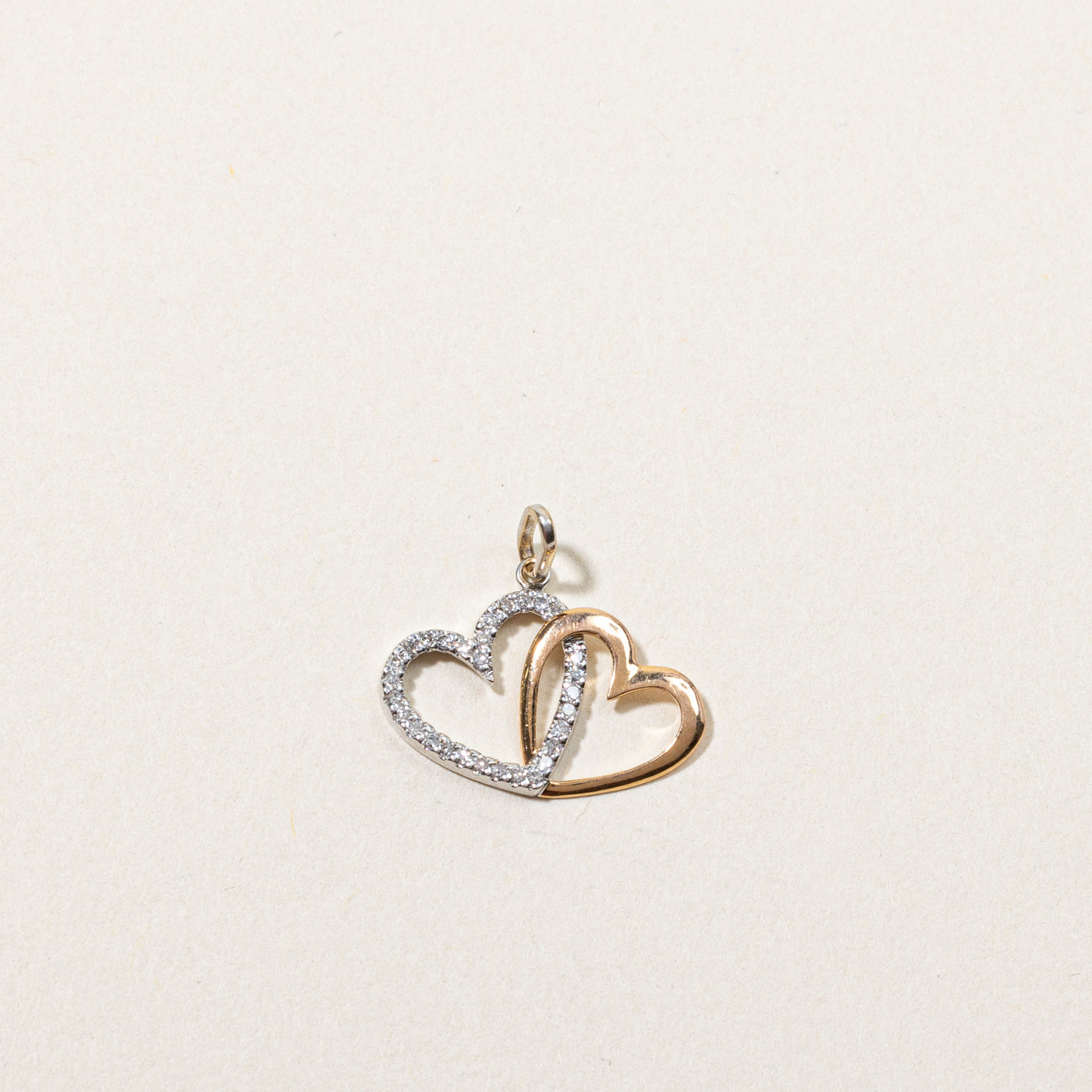 Double Heart Diamond Pendant | 0.15ctw |