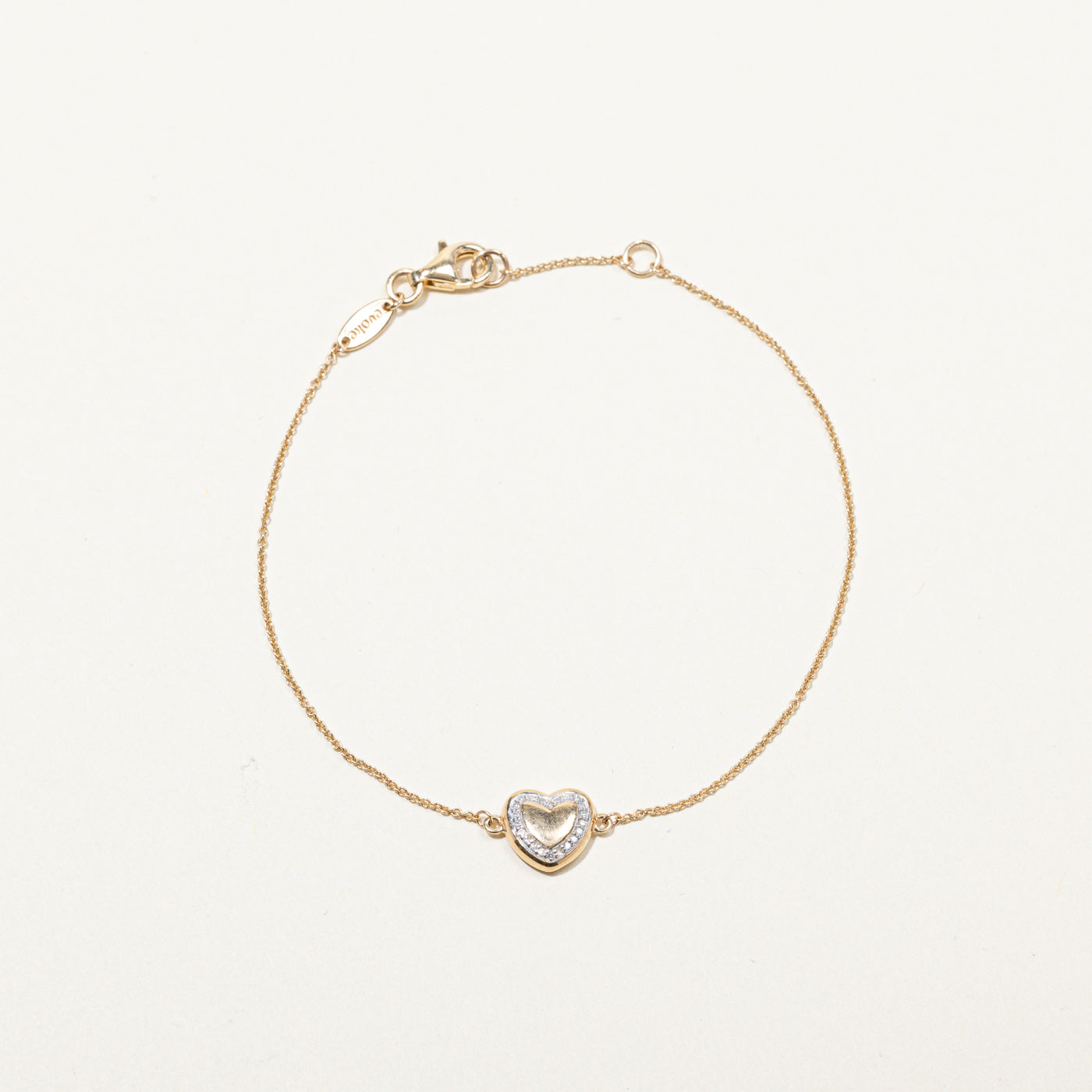 Diamond Heart Chain Bracelet | 0.05ctw | 8"|