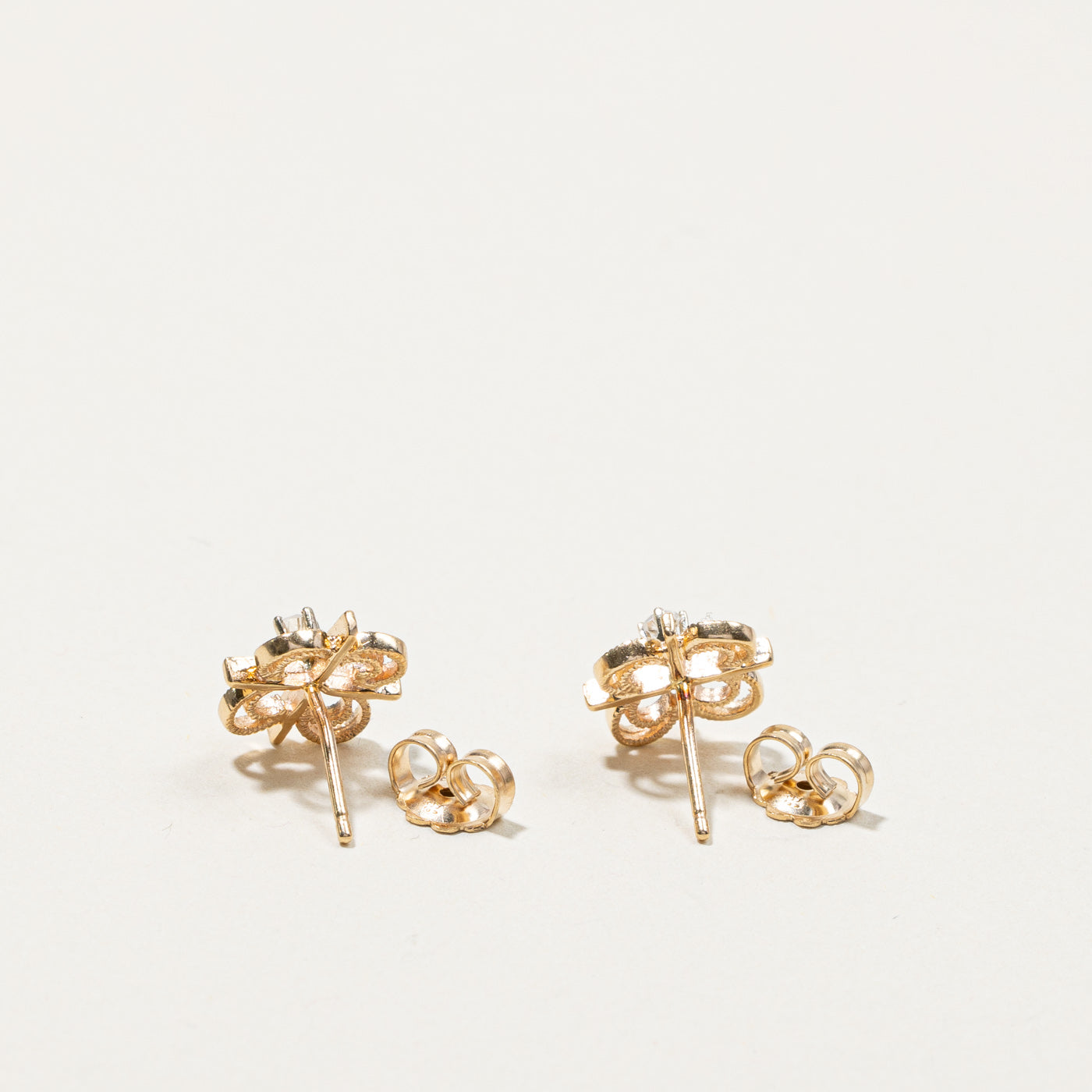 Diamond Filigree Gold Earrings | 0.04ctw |