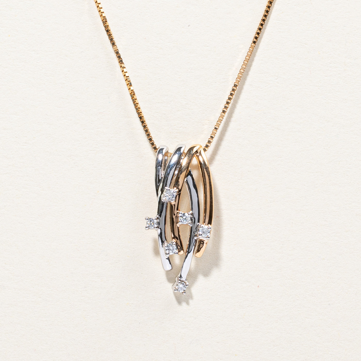 Textured Diamond Pendant Necklace | 0.15ctw | 18"|