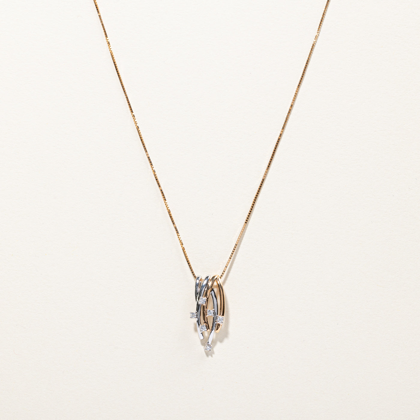 Textured Diamond Pendant Necklace | 0.15ctw | 18"|