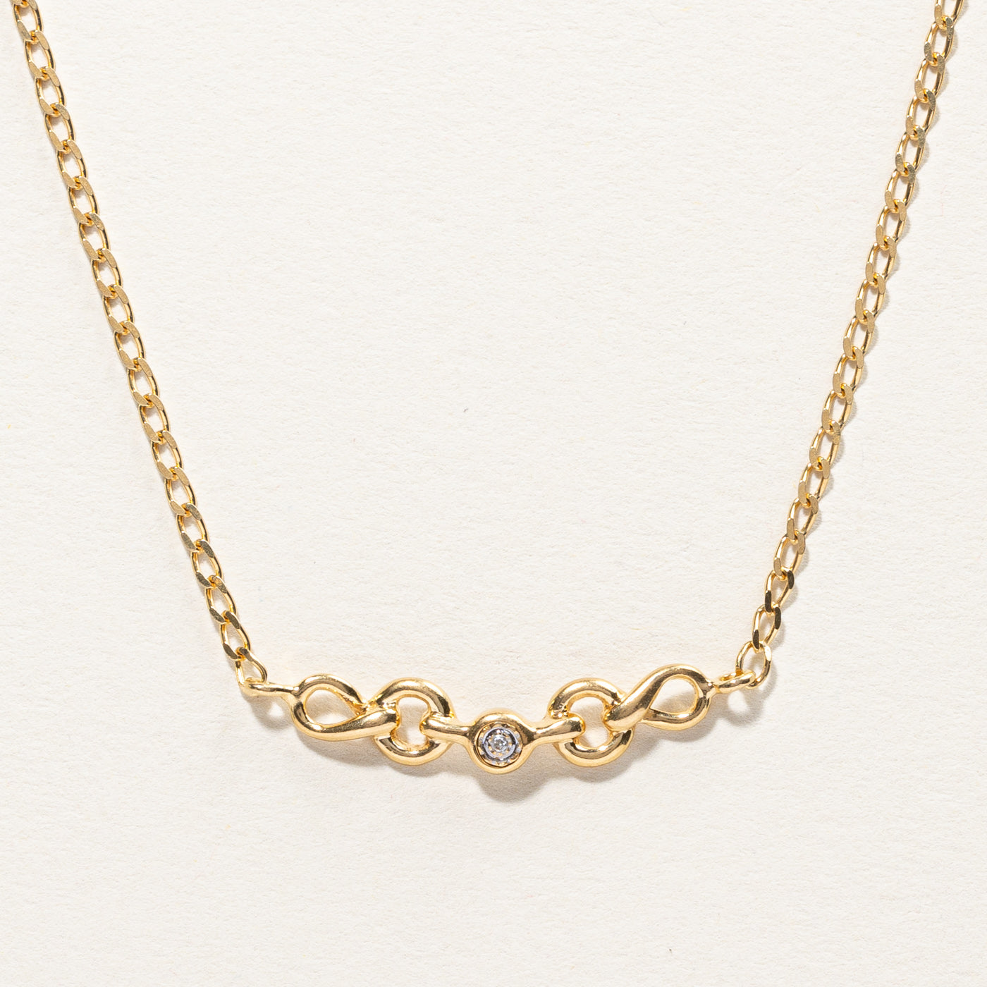 Diamond Curb Link Necklace | 0.01ct | 16"|