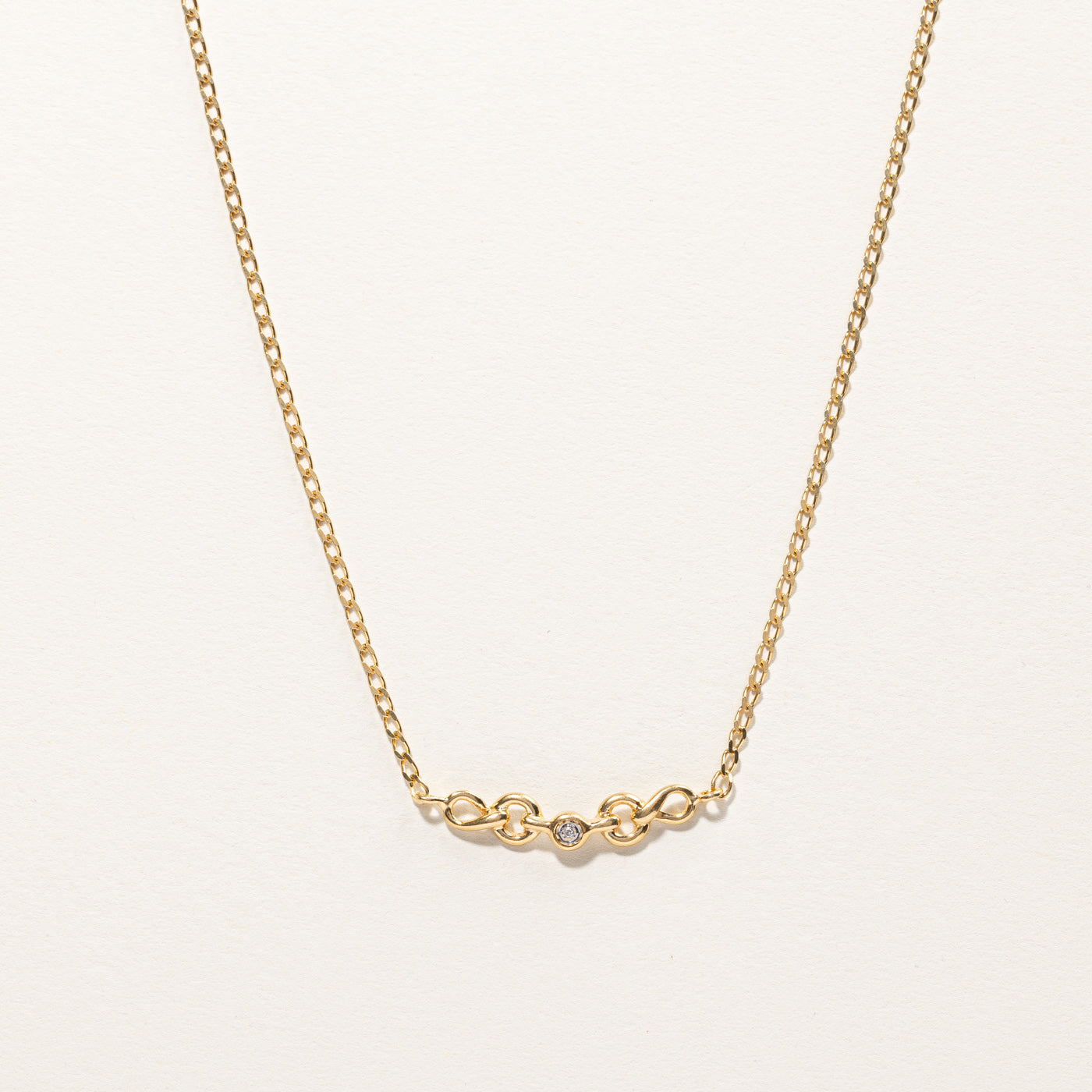 Diamond Curb Link Necklace | 0.01ct | 16"|