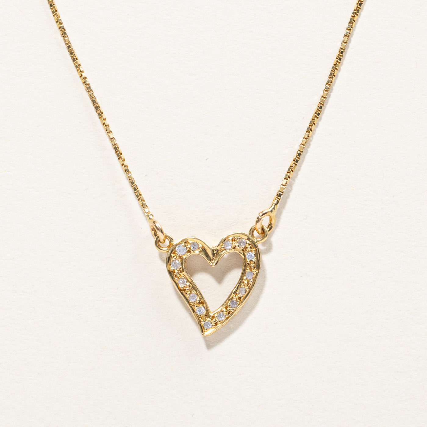 Diamond Heart Pendant Necklace | 0.14ctw | 15"|