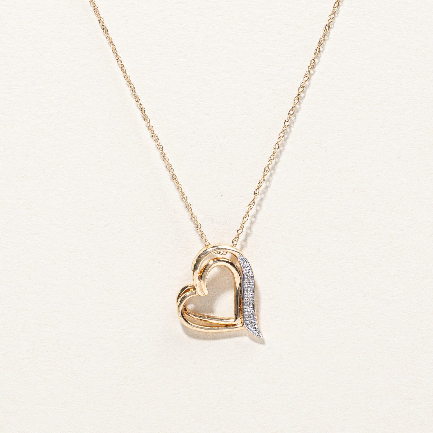 Diamond Heart Pendant Necklace | 0.02ctw | 18"|