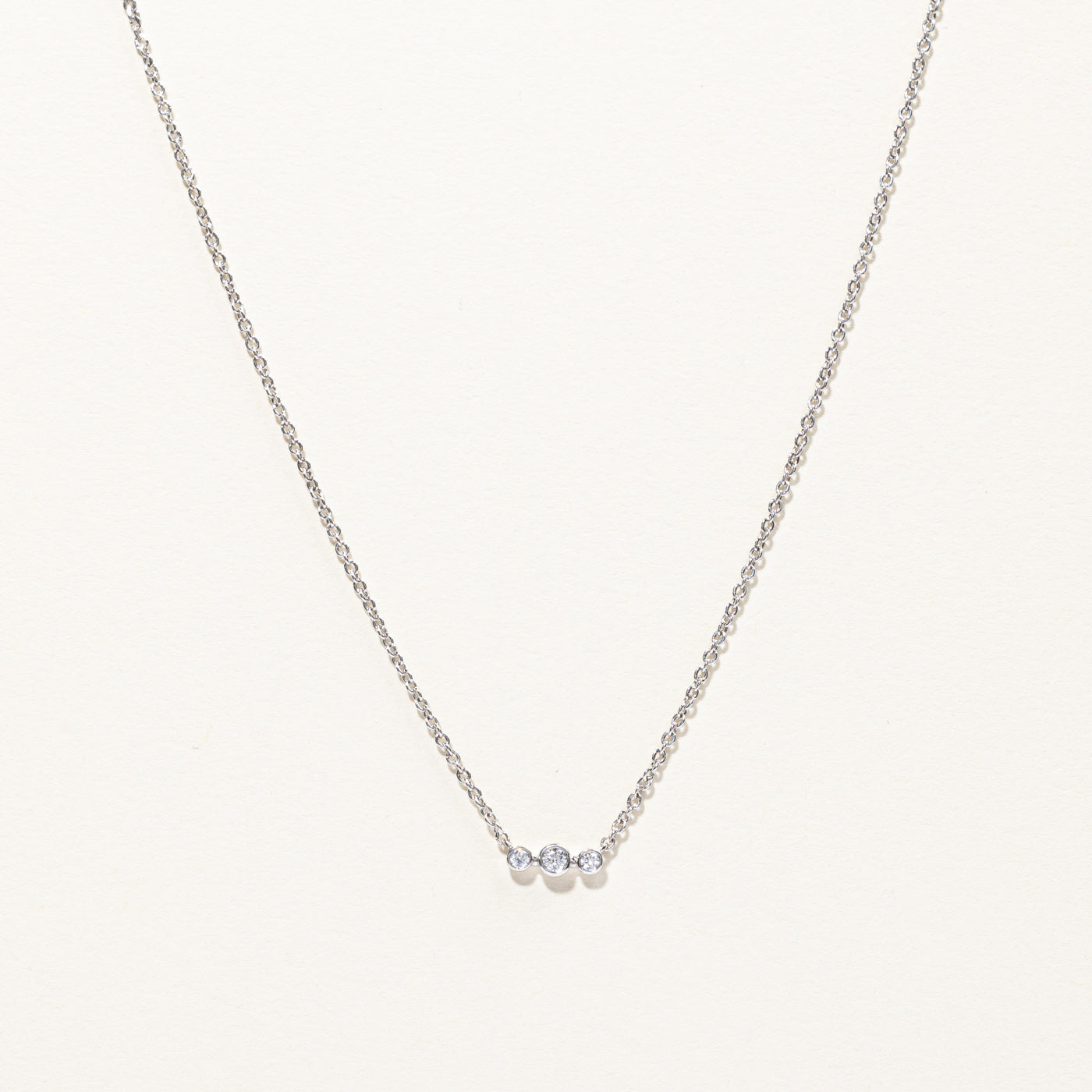 Three Stone Diamond Necklace | 0.11ctw | 20"|