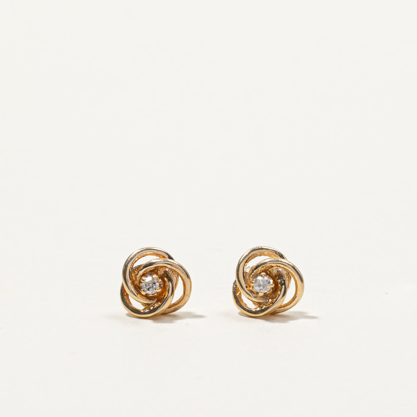 Diamond Knot Stud Earrings | 0.03ctw |