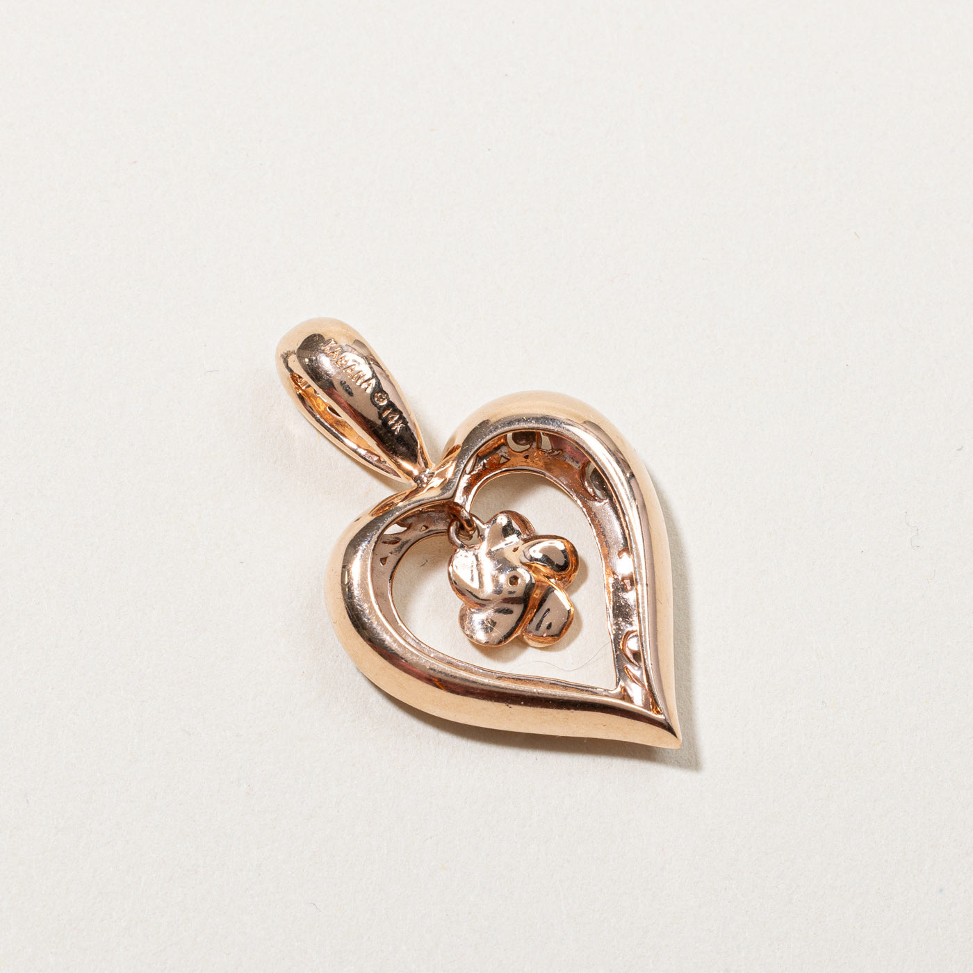 Rose Gold Heart Diamond Pendant | 0.03ct |