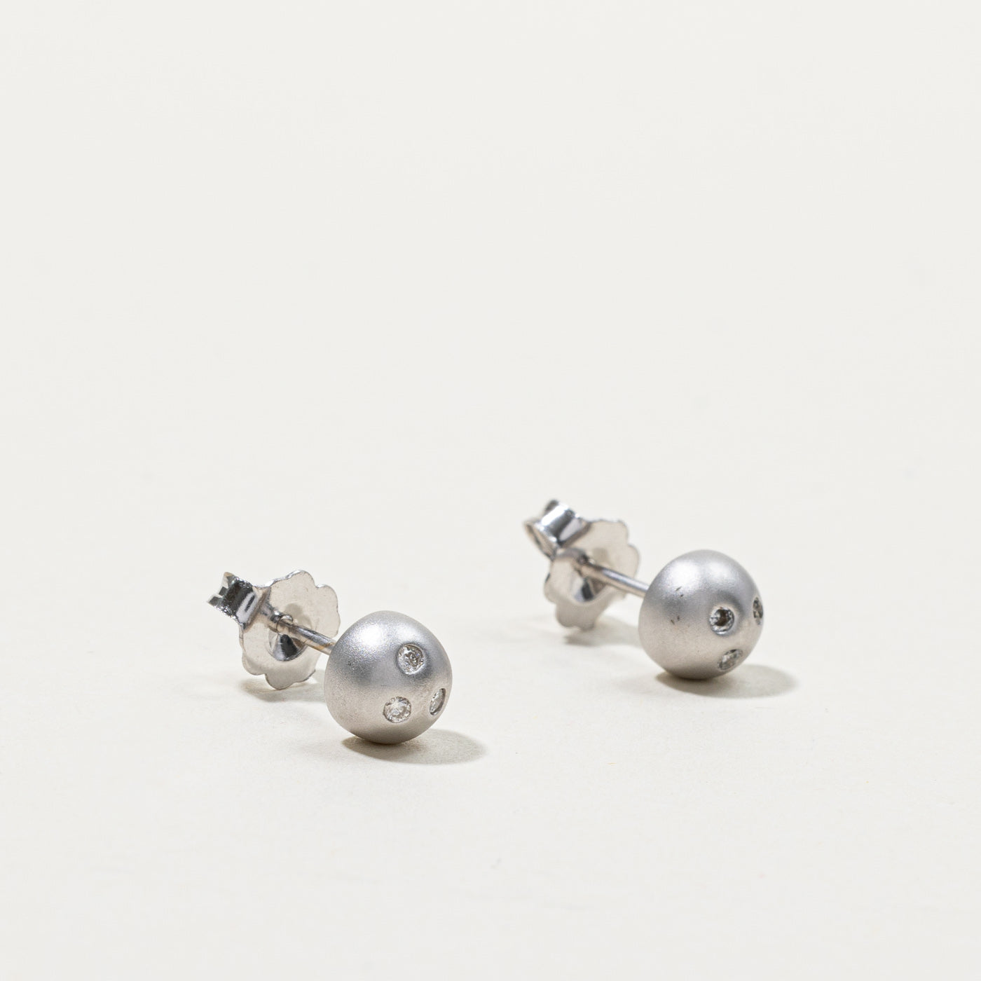 Flush Set Diamond Stud Earrings | 0.04ctw |