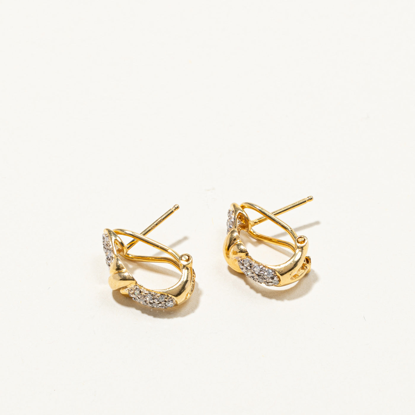 Cluster Diamond Huggie Earrings | 0.26ctw |