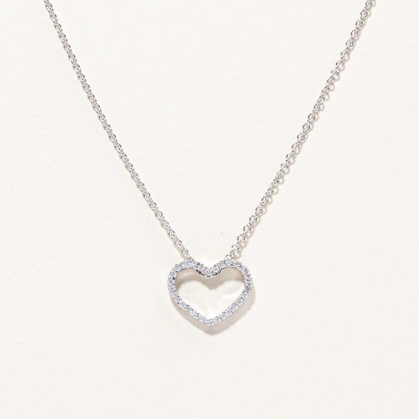 Diamond Heart Pendant Necklace | 0.16ctw | 18"|
